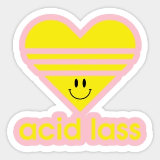 Acid Lass Acid House Smiley Love Heart Sticker